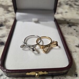 Kate Spade Gold & Silver Bow Ring Set